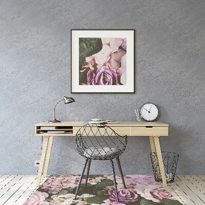 Office chair mat baroque flowers