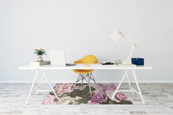 Office chair mat baroque flowers