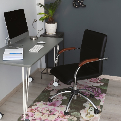 Office chair mat baroque flowers