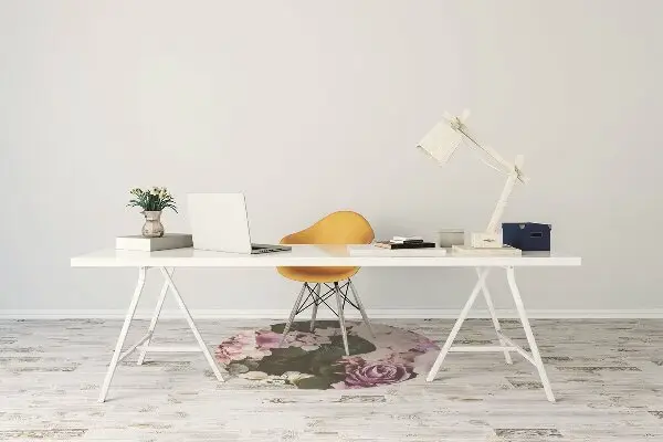 Office chair mat baroque flowers
