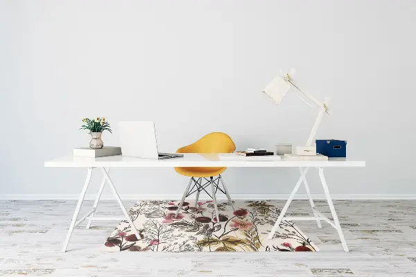 Computer chair mat Field flowers