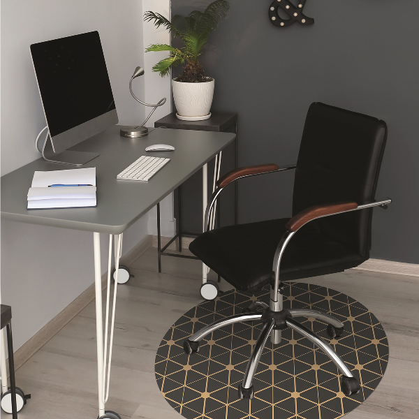 Desk chair mat hexagons