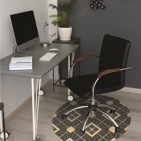 Office chair floor protector retro pattern