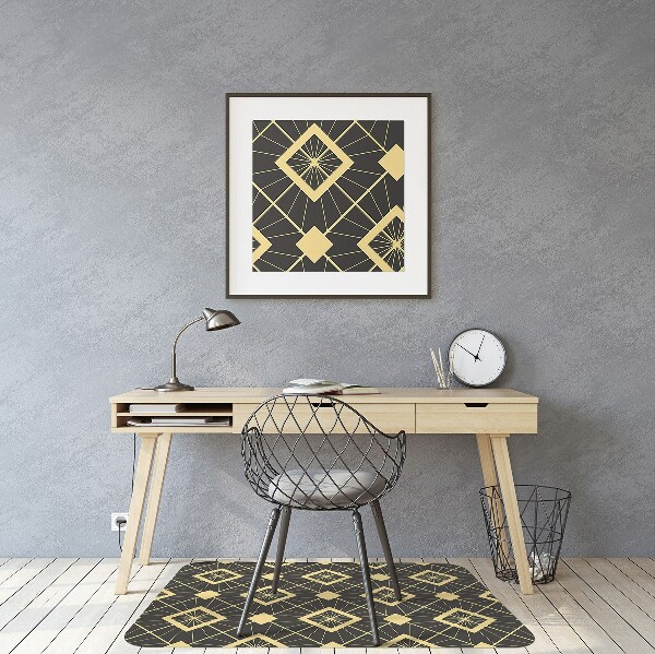 Office chair floor protector retro pattern