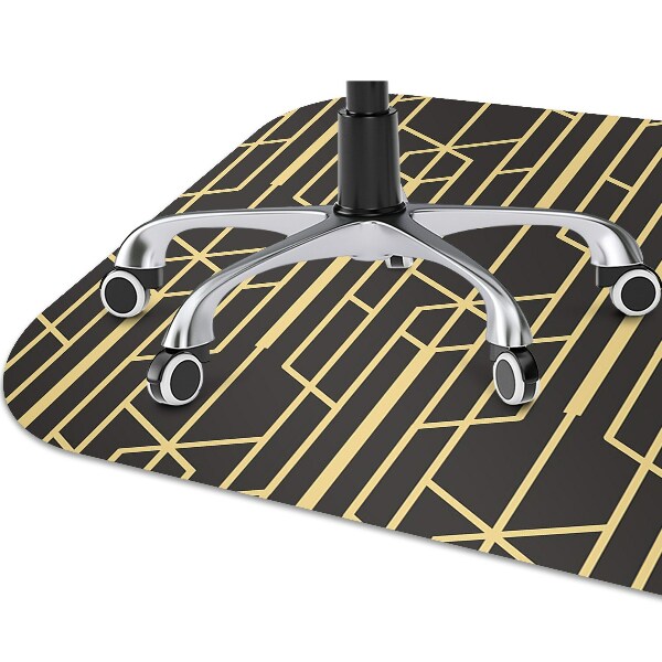 Desk chair mat yellow lines