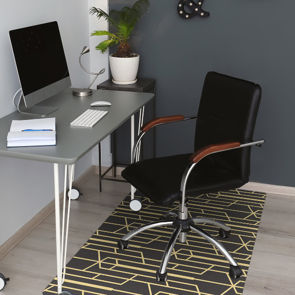 Desk chair mat yellow lines