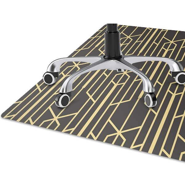 Desk chair mat yellow lines