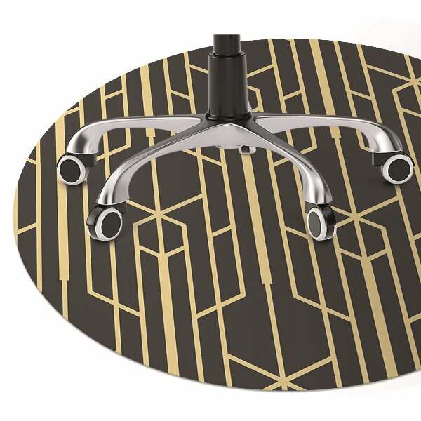 Desk chair mat yellow lines