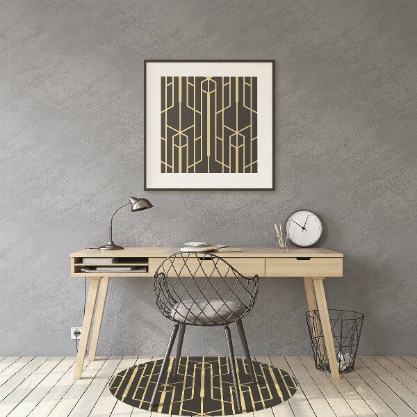 Desk chair mat yellow lines