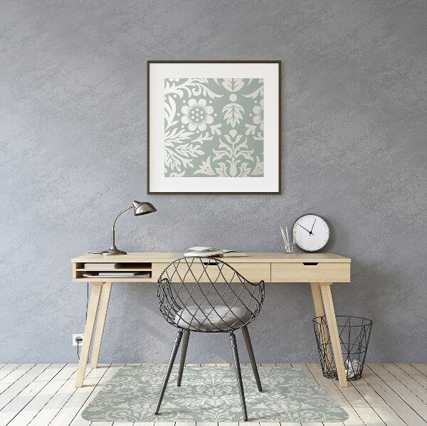Desk chair mat floral pattern
