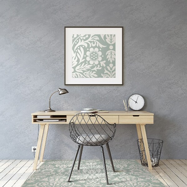 Desk chair mat floral pattern