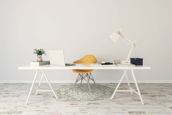 Desk chair mat floral pattern