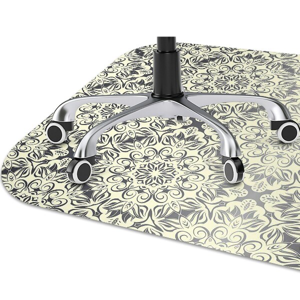 Desk chair mat floral pattern