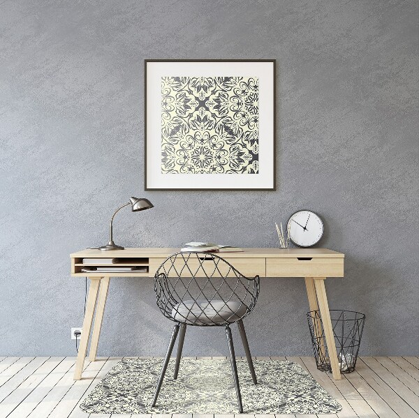 Desk chair mat floral pattern