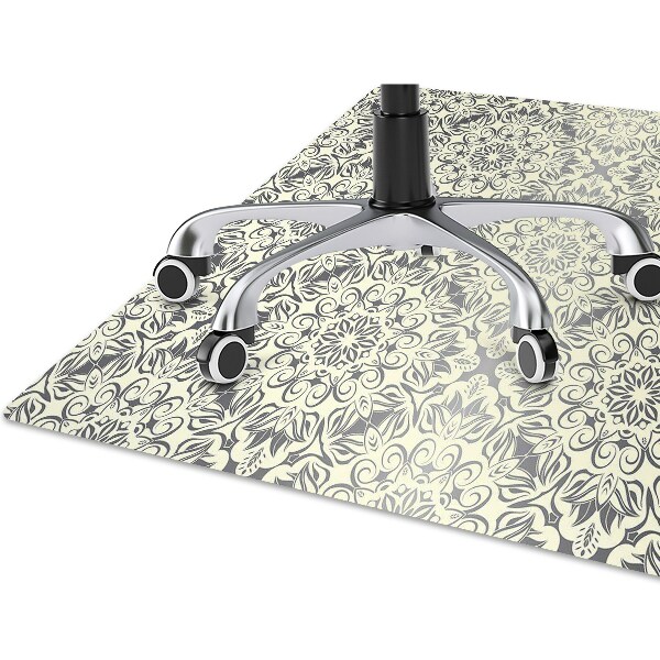 Desk chair mat floral pattern