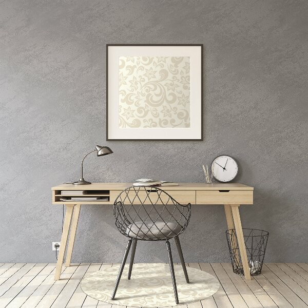Desk chair mat baroque pattern
