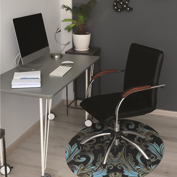 Desk chair mat baroque pattern