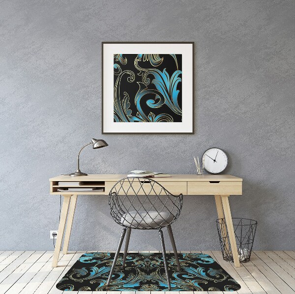 Desk chair mat baroque pattern