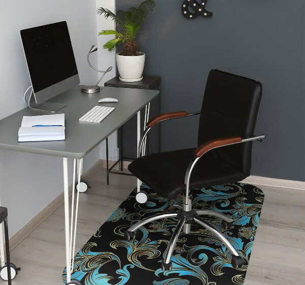 Desk chair mat baroque pattern