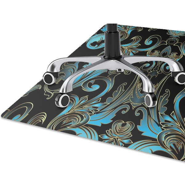 Desk chair mat baroque pattern