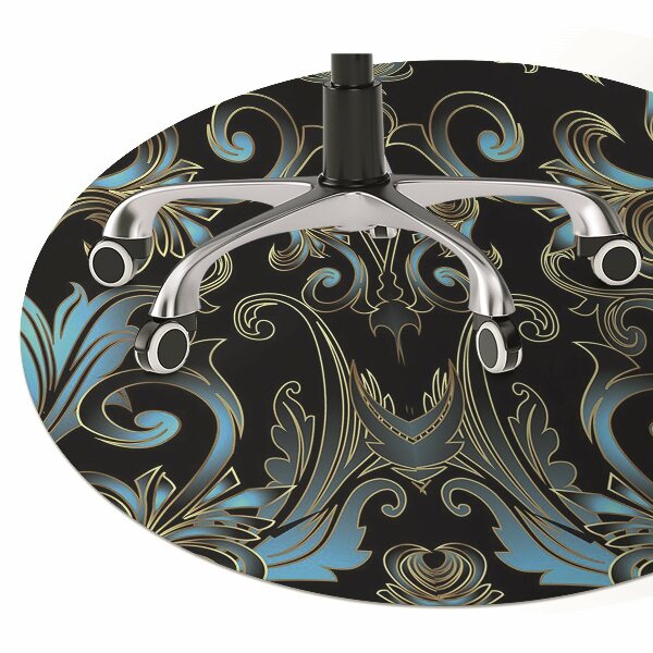 Desk chair mat baroque pattern