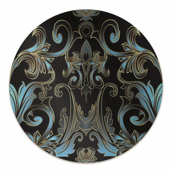 Desk chair mat baroque pattern
