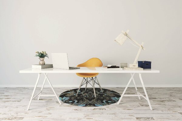 Desk chair mat baroque pattern