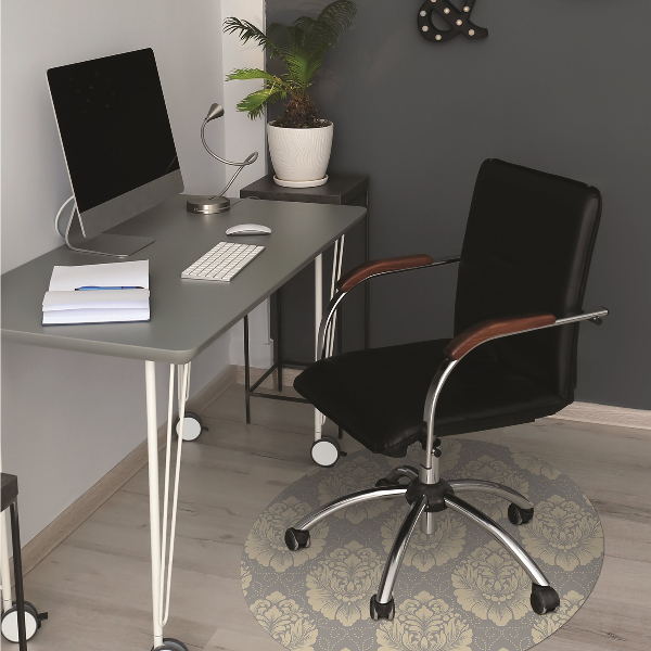Chair mat floor panels protector Damask pattern