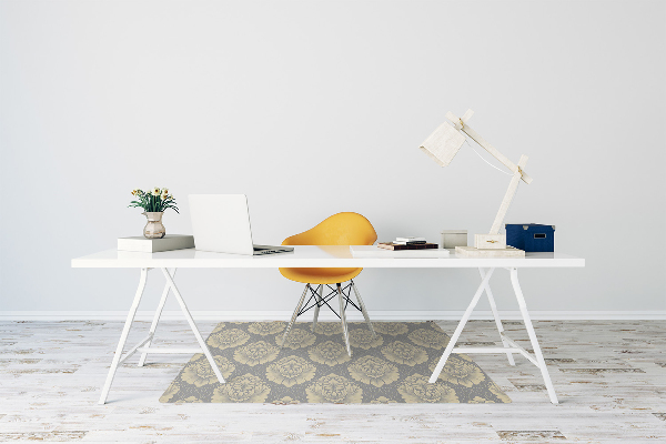 Chair mat floor panels protector Damask pattern