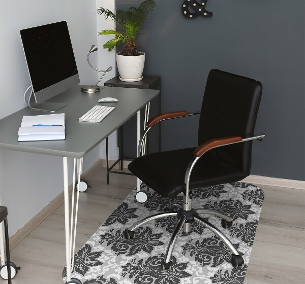 Office chair floor protector gray pattern