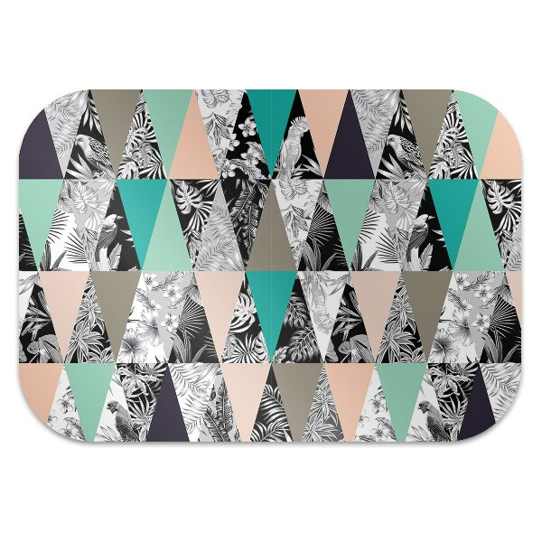 Computer chair mat tropical patchwork