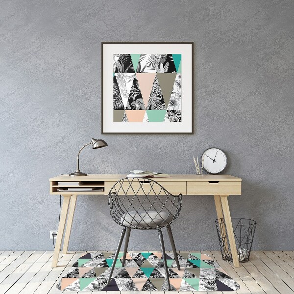Computer chair mat tropical patchwork