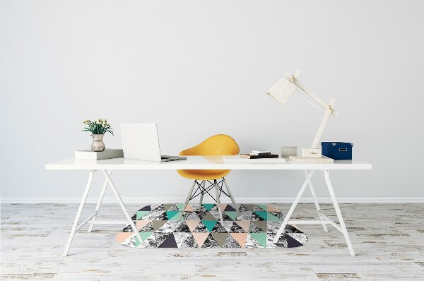 Computer chair mat tropical patchwork