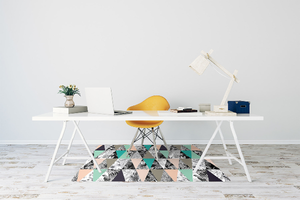 Computer chair mat tropical patchwork