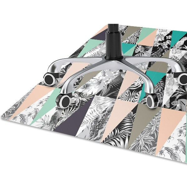 Computer chair mat tropical patchwork