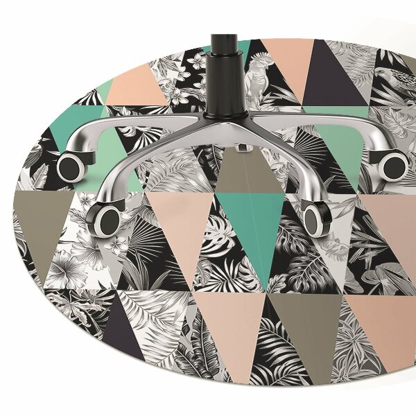Computer chair mat tropical patchwork