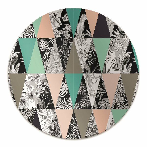 Computer chair mat tropical patchwork