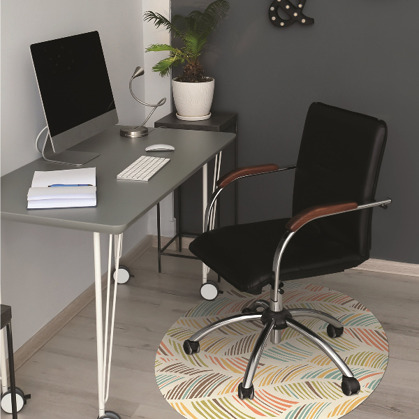 Office chair mat abstract waves