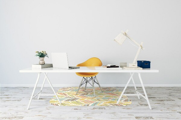 Office chair mat abstract waves