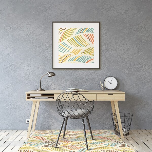Office chair mat abstract waves