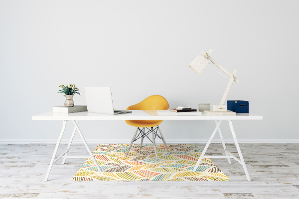 Office chair mat abstract waves