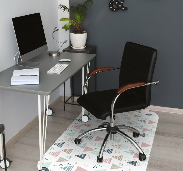 Office chair mat drawn triangles