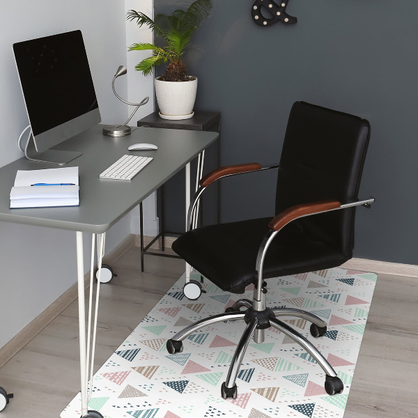 Office chair mat drawn triangles