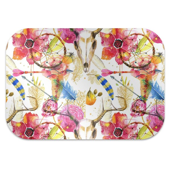 Office chair mat Indian motifs