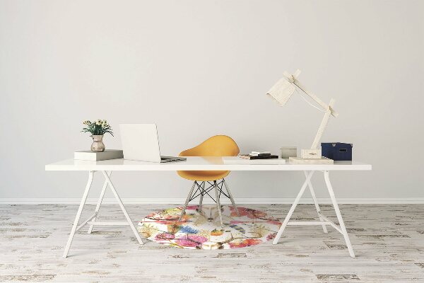 Office chair mat Indian motifs