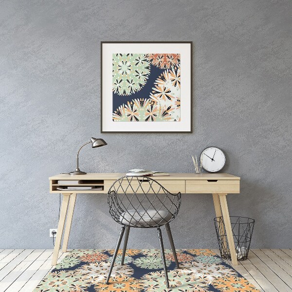 Chair mat floor panels protector colorful mandalas