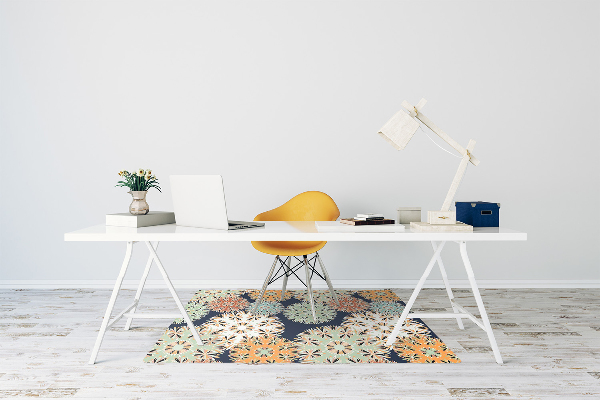 Chair mat floor panels protector colorful mandalas