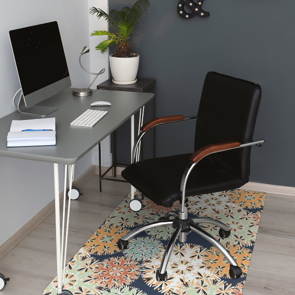 Chair mat floor panels protector colorful mandalas