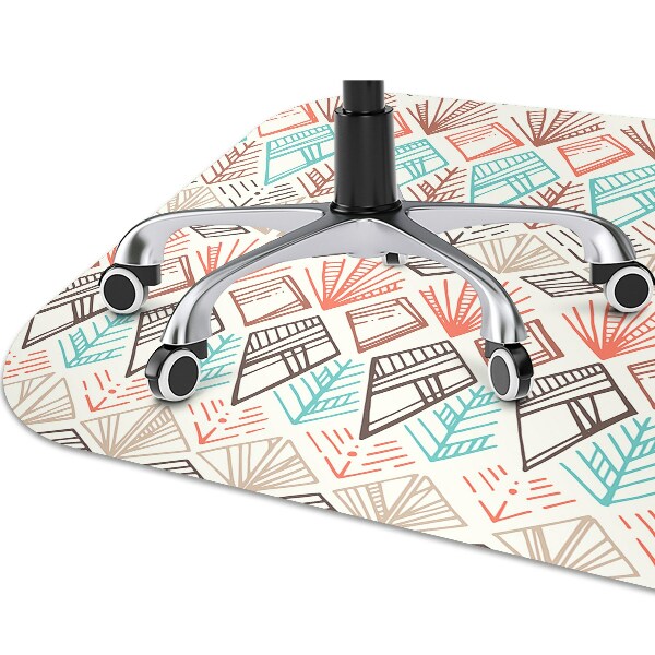 Desk chair mat ethnic pattern