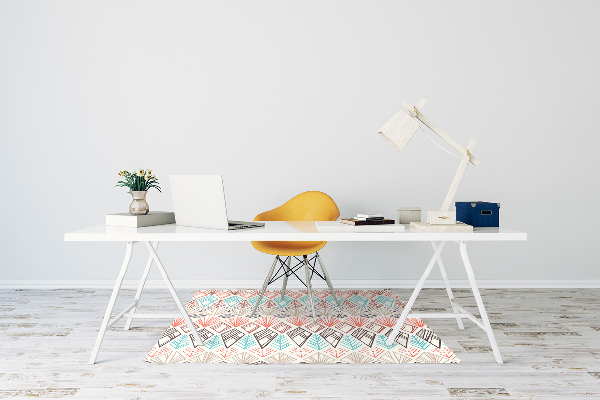 Desk chair mat ethnic pattern